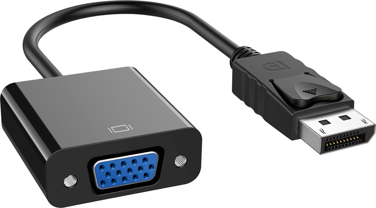 DisplayPort naar VGA adapter - 1920 x 1080 - 0.2 meter - Zwart - Allteq