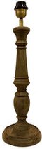 Tafellamp  - moderne verlichting  - houten lampenvoet - bruin - trendy  -  H46cm