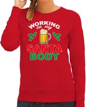 Santa body foute Kersttrui - rood - dames - Kerstsweaters / Kerst outfit 2XL