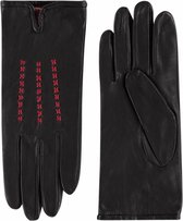 Leren handschoenen dames model Agordo Color: Black/red, Size: 8.5