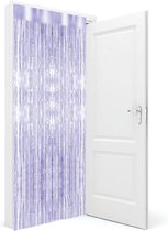 Transparant folie deurgordijn paars 200 x 100 cm - Feestartikelen/versiering - Tinsel deur gordijn