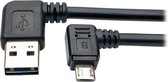 Tripp-Lite UR05C-003-RARB Dedicated Reversible USB Charging Cable (Left / Right Angle Reversible A to Right Angle 5-Pin Micro B) Black, 3-ft. TrippLite