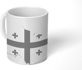 Mok - Georgië in de kleur van de vlag - zwart wit - 350 ML - Beker