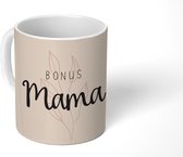 Mok - Koffiemok - Spreuken - Quotes Bonus mama - Moederdag - Planten - Stiefmoeder - Mokken - 350 ML - Beker - Koffiemokken - Theemok - Mok met tekst