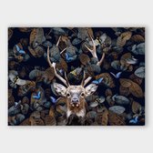 Artistic Lab Poster - Forrest Deer Ls Dibond - 100 X 140 Cm - Multicolor