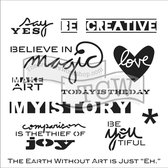 Hobbysjabloon - Template 30,5x30,5cm 30x30cm Julie's words