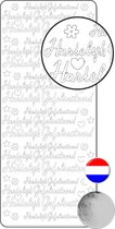 Vaessen Creative Sticker - 10x23cm - 10st - zilver Hartelijk gefeliciteerd