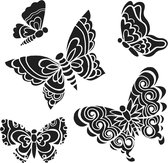 Hobbysjabloon - Template 6x6" 15x15cm sweet butterflies
