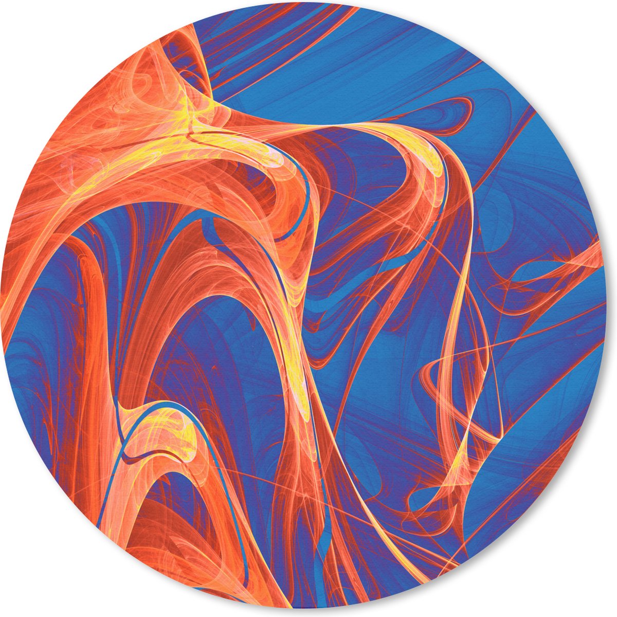 Muismat rond 40x40 cm - Mousepad Kunst - Golven - Kleur - Psychedelisch - Ronde muismatten