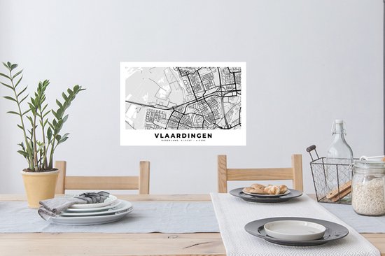 Stickers muraux - Plan de la ville - Vlaardingen - Nederland - 60x40 cm - Feuille adhésive - Carte