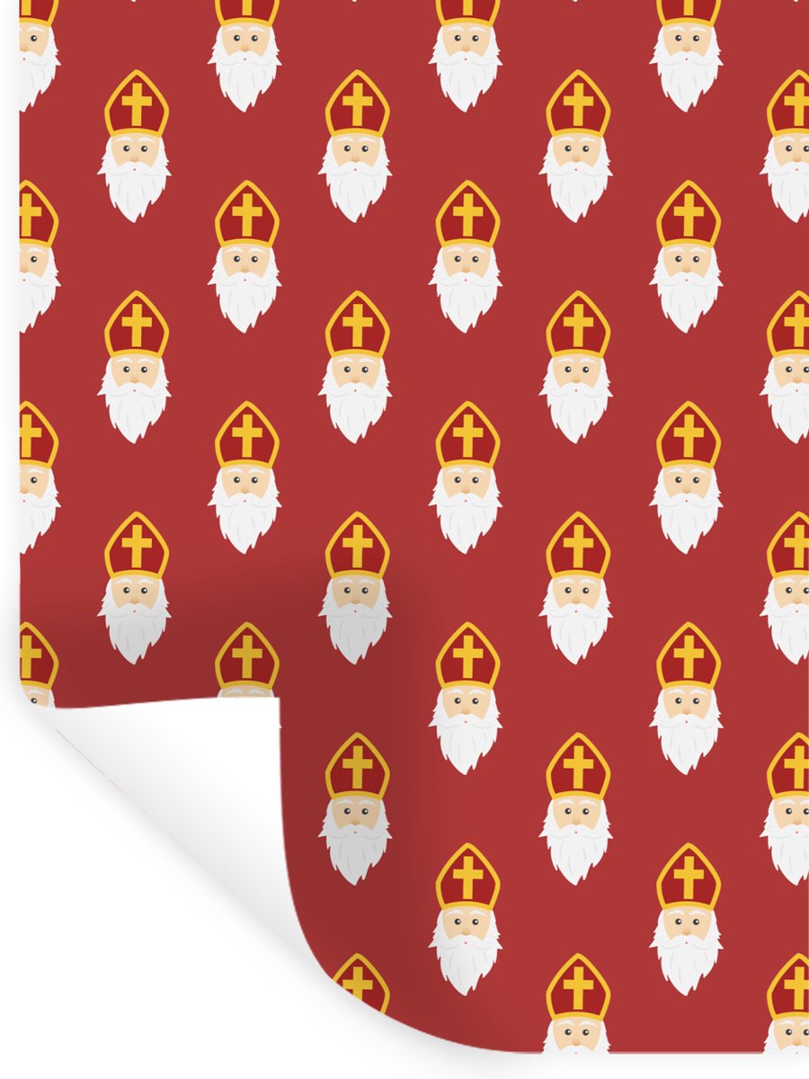 Muurstickers - Sticker Folie - Sinterklaas - Sint - Decoratie - Kinderen - Jongens - Meisjes - Kind - 90x120 cm - Plakfolie - Muurstickers Kinderkamer - Zelfklevend Behang