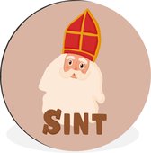 WallCircle - Wandcirkel - Muurcirkel - Chocolade - Sinterklaas - Sint - Kinderen - Jongens - Meisjes - Kind - Aluminium - Dibond - 90x90 cm - Binnen en Buiten