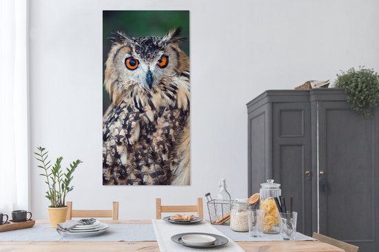 Tableau sur toile Hibou grand-duc - 80x160 cm - Décoration murale