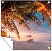 Serviette de jardin Plage - Palmier - Mer - 100x100 cm