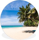 WallCircle - Wandcirkel ⌀ 140 - Strand - Tropisch - Zee - Ronde schilderijen woonkamer - Wandbord rond - Muurdecoratie cirkel - Kamer decoratie binnen - Wanddecoratie muurcirkel - Woonaccessoires
