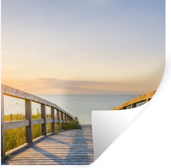 Stickers Stickers muraux - Plage calme en Allemagne au coucher du soleil - 100x100 cm - Film adhésif XXL