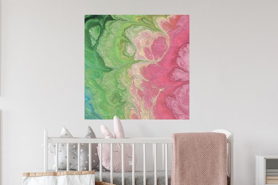 Muurstickers - Sticker Folie - Verf - Kunst - Psychedelisch - 80x80 cm - Plakfolie - Muurstickers Kinderkamer - Zelfklevend Behang - Zelfklevend behangpapier - Stickerfolie