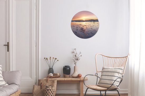 Cercle mural - Cercle mural - Plage - Soleil - Mer - Aluminium - ⌀ 30 cm - Intérieur et extérieur