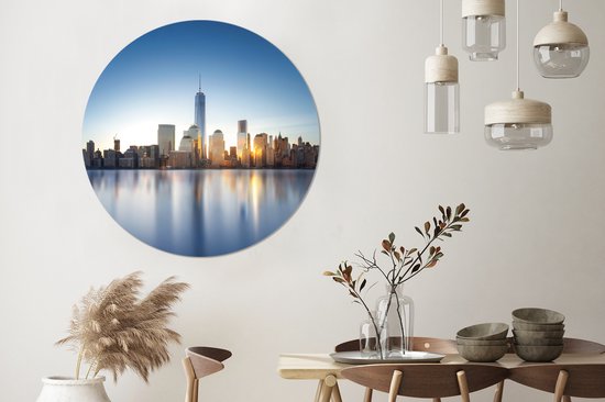 Cercle mural - Cercle mural Indoor - ⌀ 140 cm - Plastique - New York - Skyline - Water