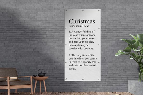 Décoration murale murale extérieure Noël - Père Noël - Cadeaux - 80x160 cm