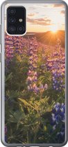 Geschikt voor Samsung Galaxy A52 5G hoesje - Lupine - Zon - Paars - Siliconen Telefoonhoesje