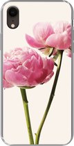 Geschikt voor iPhone XR hoesje - Bloemen - Bloesem - Roze - Siliconen Telefoonhoesje
