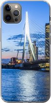 Geschikt voor iPhone 13 Pro Max hoesje - Rotterdam - Water - Skyline - Siliconen Telefoonhoesje