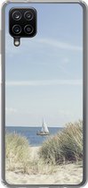 Geschikt voor Samsung Galaxy A12 hoesje - Noordzee - Duinen - Boot - Siliconen Telefoonhoesje
