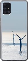 Geschikt voor Samsung Galaxy A52 5G hoesje - Noordzee - Windmolen - Zon - Siliconen Telefoonhoesje