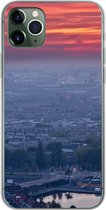 Geschikt voor iPhone 11 Pro Max hoesje - Rotterdam - Zonsondergang - Roze - Siliconen Telefoonhoesje