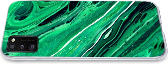 Coque Samsung Galaxy A41 - Marbre - Peinture à l'huile - Vert - Coque de téléphone en Siliconen