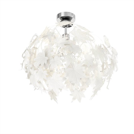 Lindby - plafondlamp - 1licht - kunststof, metaal - H: 58 cm - E27 - wit, chroom