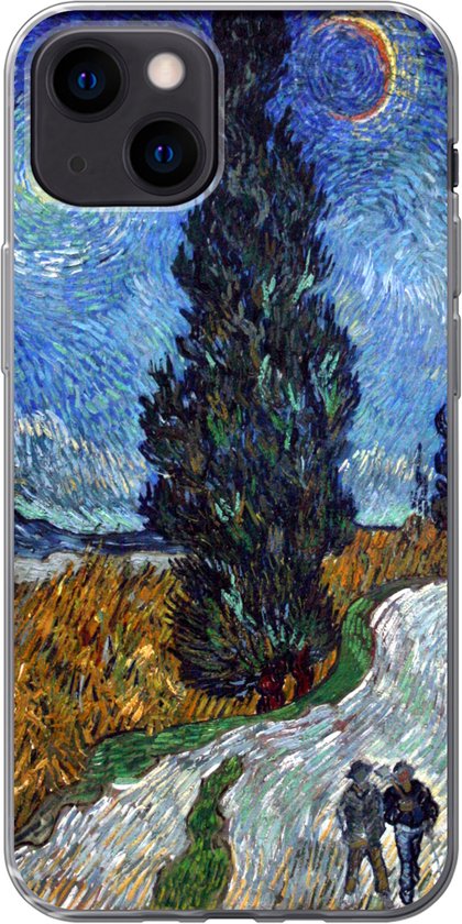 iPhone 13 mini hoesje - Weg met cipres en ster - Vincent van Gogh -  Siliconen... | bol.com
