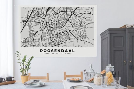 Toile Peinture Plan de Ville - Roosendaal - Nederland - 180x120 cm - Décoration murale XXL