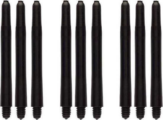 Darts Set zwarte dartshafts - 3 sets (9 stuks) - medium - dartshafts - dart shafts
