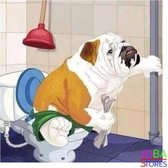 Diamond Painting "JobaStores®" Toilet Hond - volledig - 30x30cm