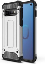 Samsung Galaxy S10 - Sterke Armor-Case Bescherm-Cover Hoes - Zilver