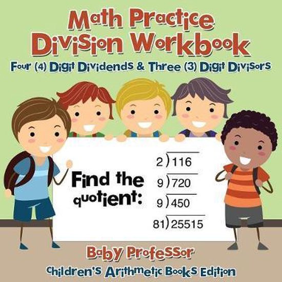 Math Practice Division Workbook - Four (4) Digit Dividends & ... - cover
