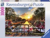 Ravensburger puzzel Fietsen in Amsterdam - Legpuzzel - 1000 stukjes