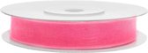 Chiffon lint neon roze 6mm breed - 25 meter lang