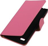 Roze Effen Booktype Sony Xperia SP Wallet Cover Hoesje