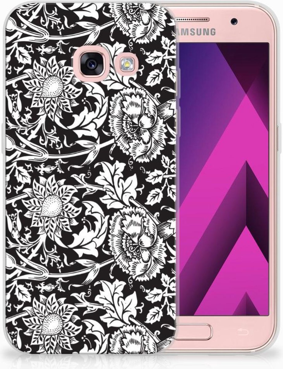 Samsung Galaxy A3 2017 TPU Case Black Flowers