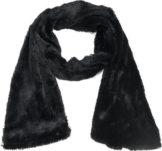 Sjaal van Imitatiebont - 180x18 cm - Zwart - Dielay | bol.com