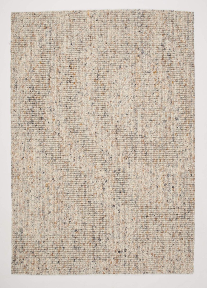 DÉJA Living Vloerkleed 140x200cm - Laagpolig Beige Mix Wol - Bela