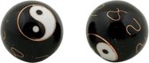 Boules méridiennes Yin Yang noir - 4 cm (2 pièces) - S
