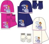 Prinses Sofia blauw winterset, handschoenen, muts, sjaal - maat 54