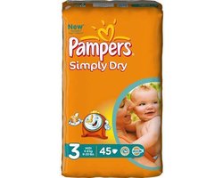 Pampers Baby Luiers - Simply Dry Maat 3 - 45stuks