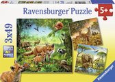 Ravensburger Dieren van de wereld - Drie puzzels van 49 stukjes