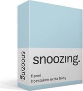 Snoozing - Flanel - Hoeslaken - Extra Hoog - Tweepersoons - 140x200 cm - Hemel