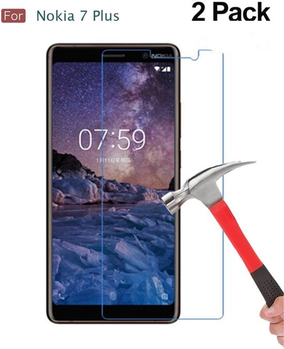 2 Pack - Nokia 7+ (Plus) Glazen Tempered Glass / Beschermglas Screenprotector